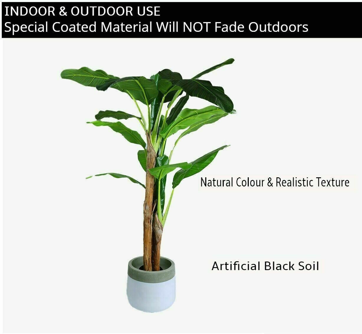 180cm Faux Artificial Fake Potted Banana Tropical Tree Plant Office Home Decor