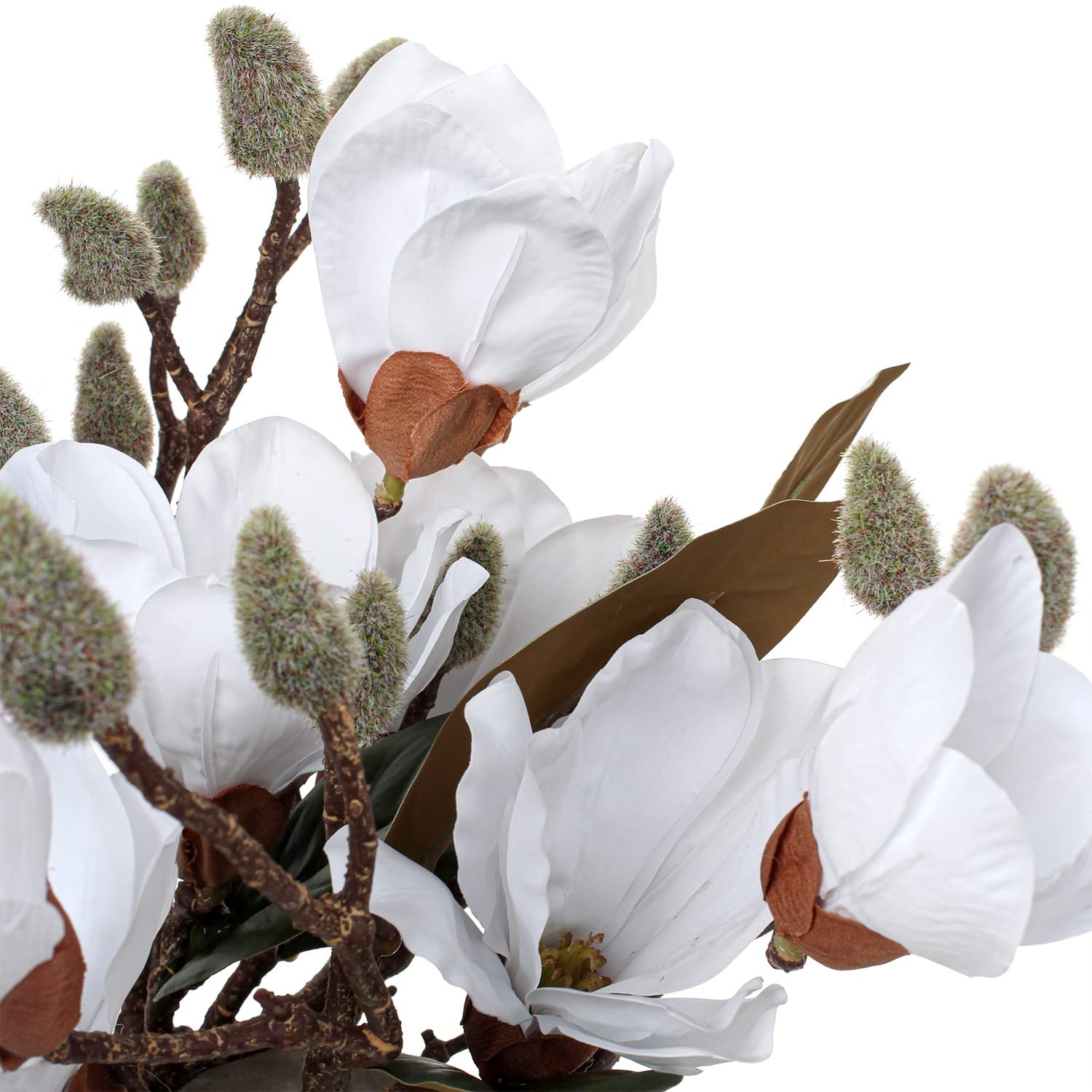 Magnolias Artificial Flowers 3Pcs Silk Magnolias Stems Faux Magnolia Flowers …