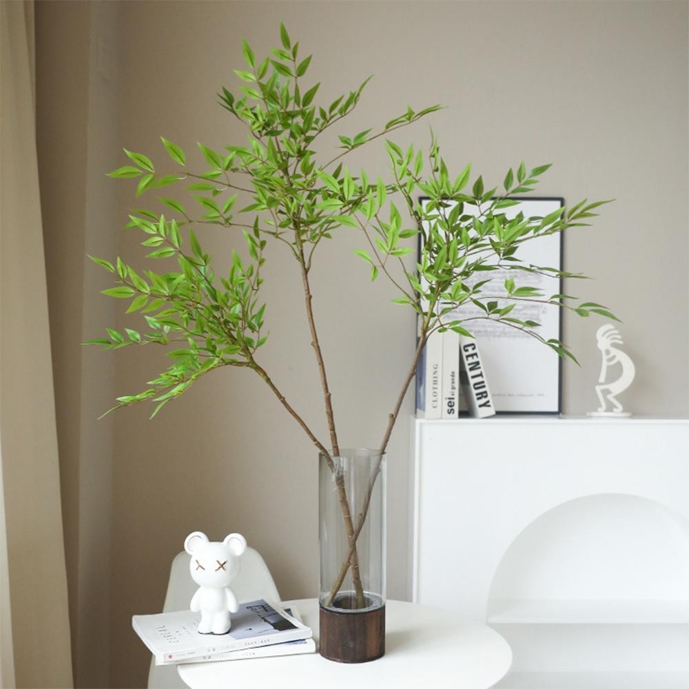 75 140cm Artificial Nandina Tree Green Tall Faux Branches Home Office Decor