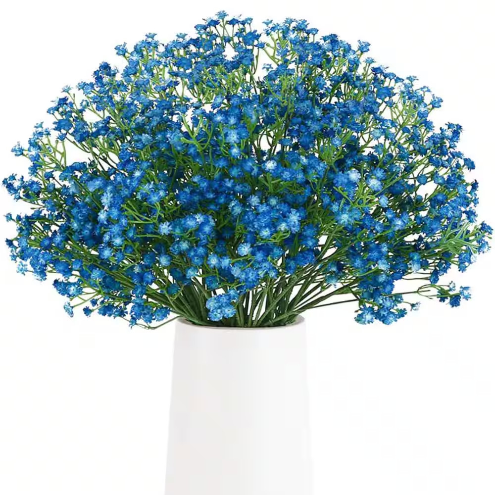 Dark Blue Artificial Baby Breath Flowers, 12-Pack