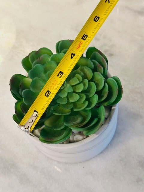 Succulents Plants Artificial, Larg Fake Succulents in White & Grey Ceramic Pot