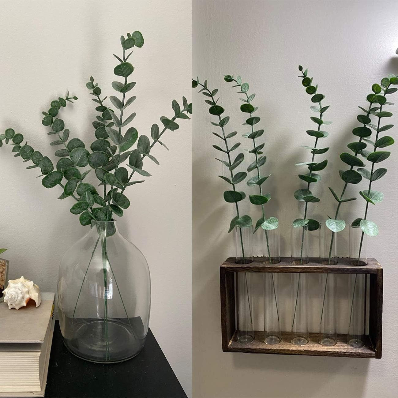 Flexible 5 Pcs Faux Eucalyptus Stems – Perfect for Wedding Bouquets & Decor