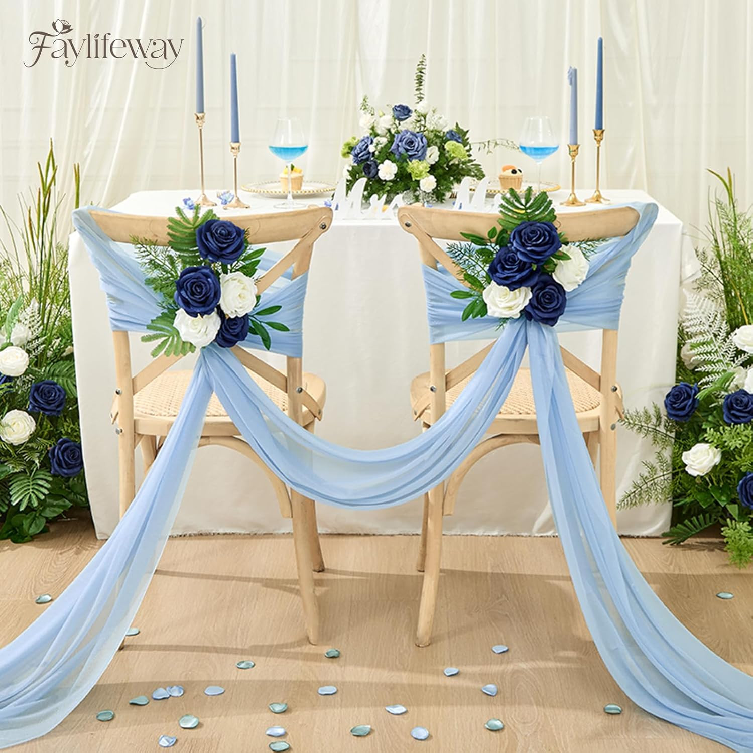 20PCS Artificial Dusty Blue Roses, 3.9” Silk Flower Head Fake Blue Rose with Lo