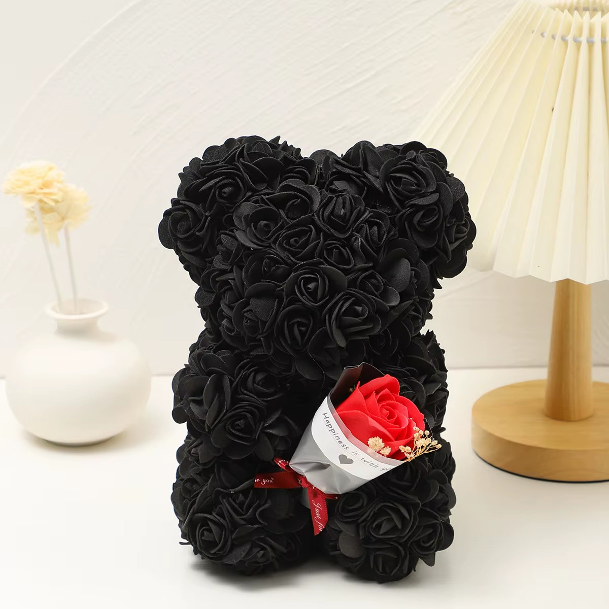 Foam Rose Teddy Bear Bouquet Carrying Romantic Cute Valentine’s Wedding Gift HOT