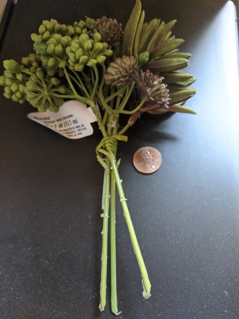 Faux Succulent Plant Pick – Green/Brown Succulent Bundle – 7 inches DA 30004259