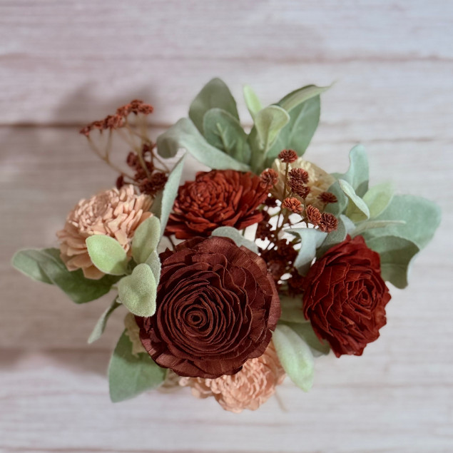 Sola Wood Rustic Floral Arrangement 16oz Mason Jar Personalised Custom Home Gift
