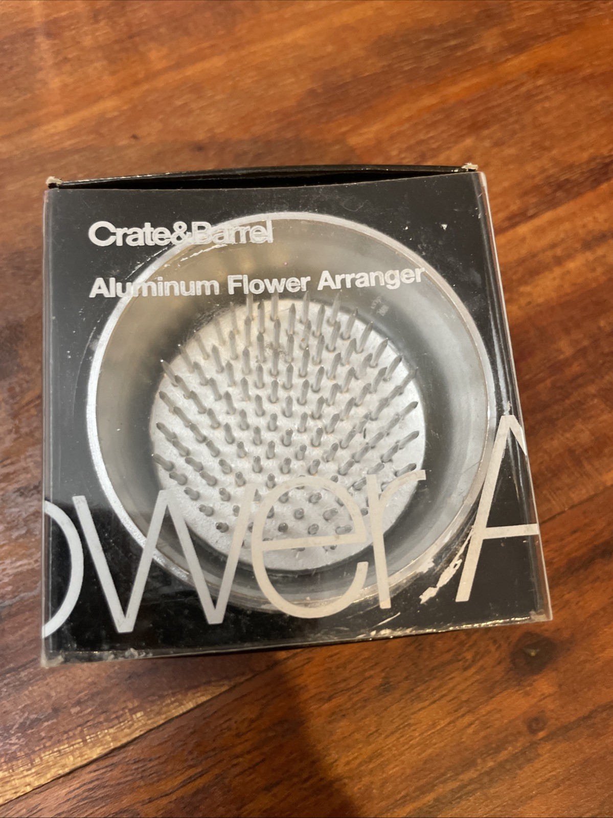 Crate & Barrel Flower Floral Frog 2.5 Inch Round Spiked Aluminum Flower arenger