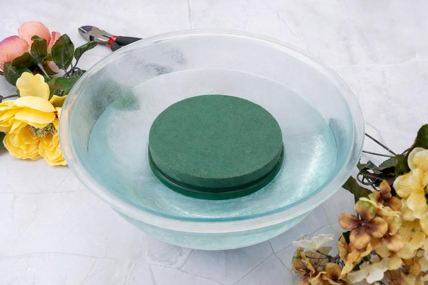 Round Floral Foam 4 Pack Green for Arrangements