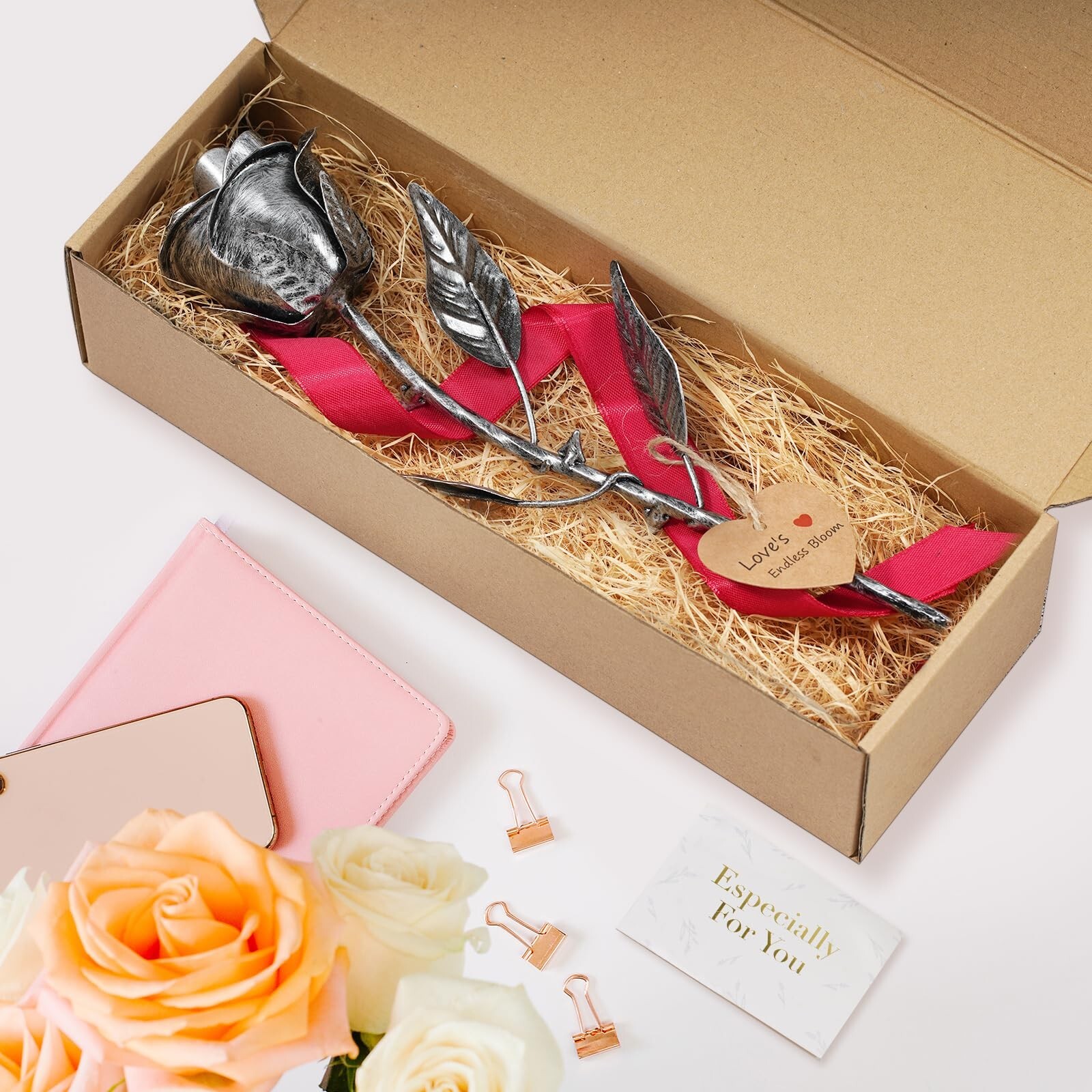 Handcrafted Metal Rose, Iron Gift for 8th Anniversary for Her/Woman/Wife/Him,…