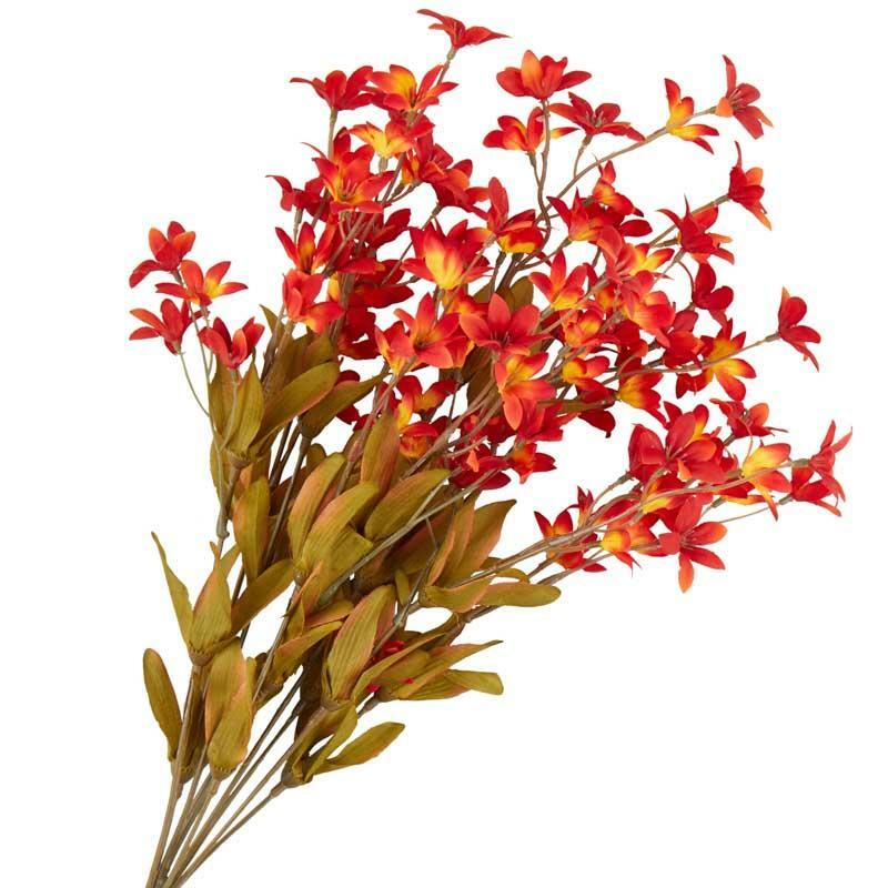 Sunset Orange Poly Silk Tweedia Bush