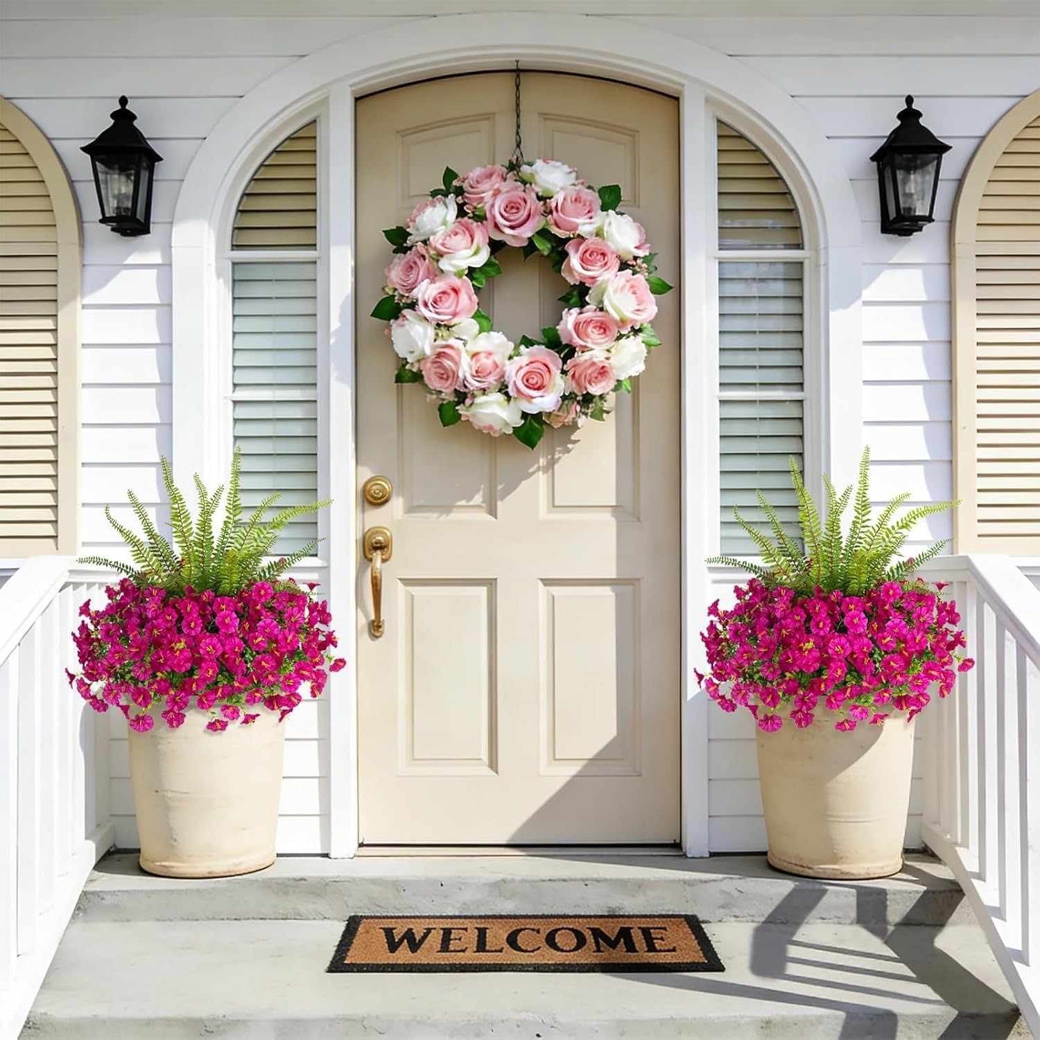 Vibrant Light Purple Faux Flowers & Ferns – Perfect for Spring Decor and Events