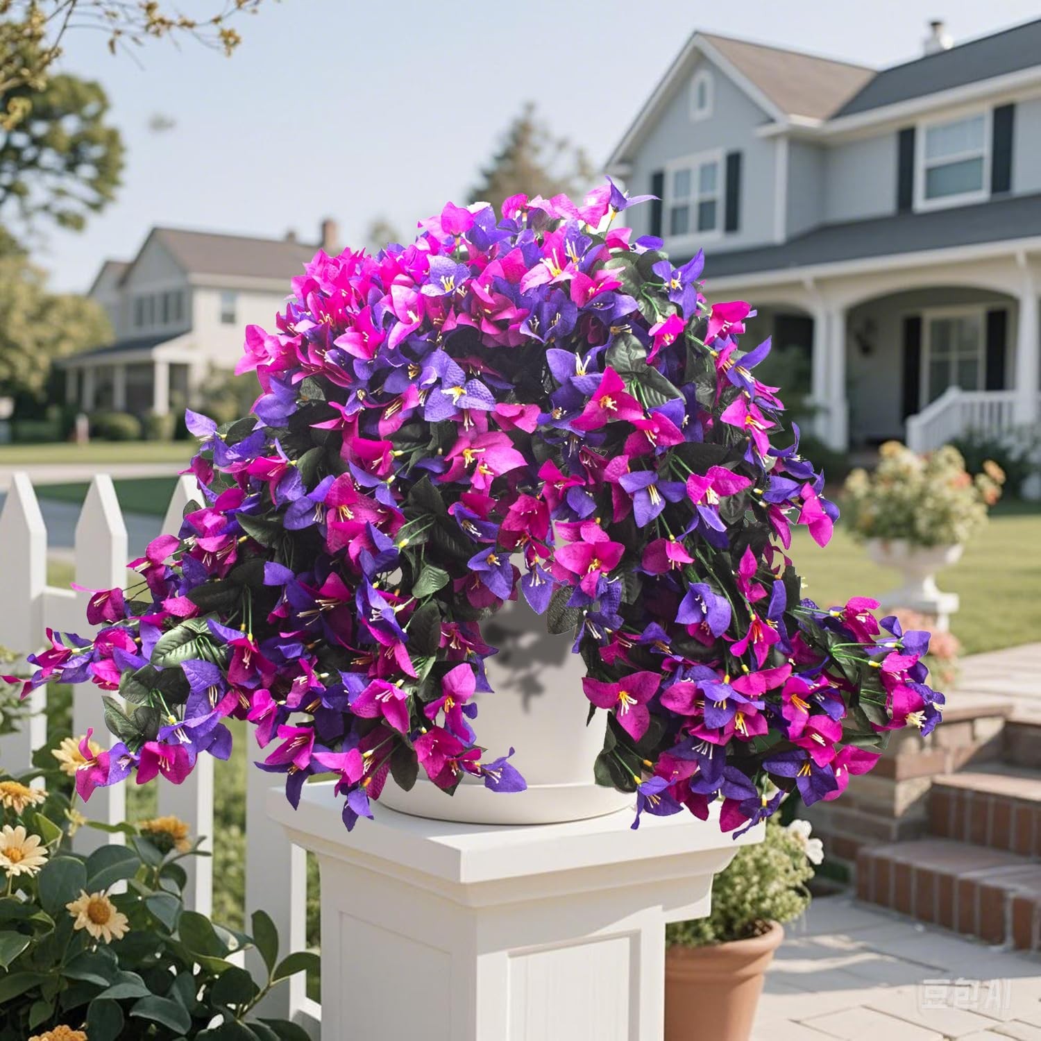 4 Pack UV Resistant Artificial Bougainvillea Flowers – Realistic Silk Hanging Pl