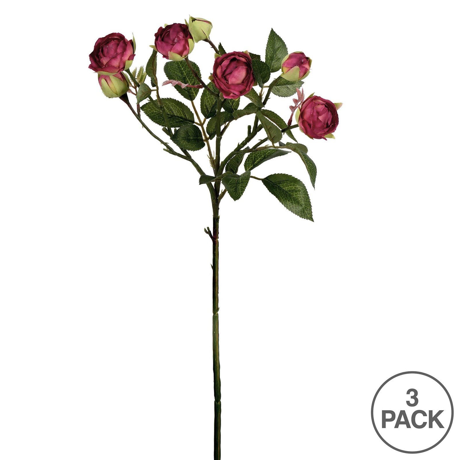 Vickerman 20.5″ Fabric Artificial Tea Rose Spray in Purple (Set of 3)