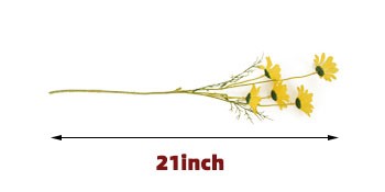 Artificial Daisy Flowers 6 Bundles 21” Faux Silk Daisy Flowers with Stems for