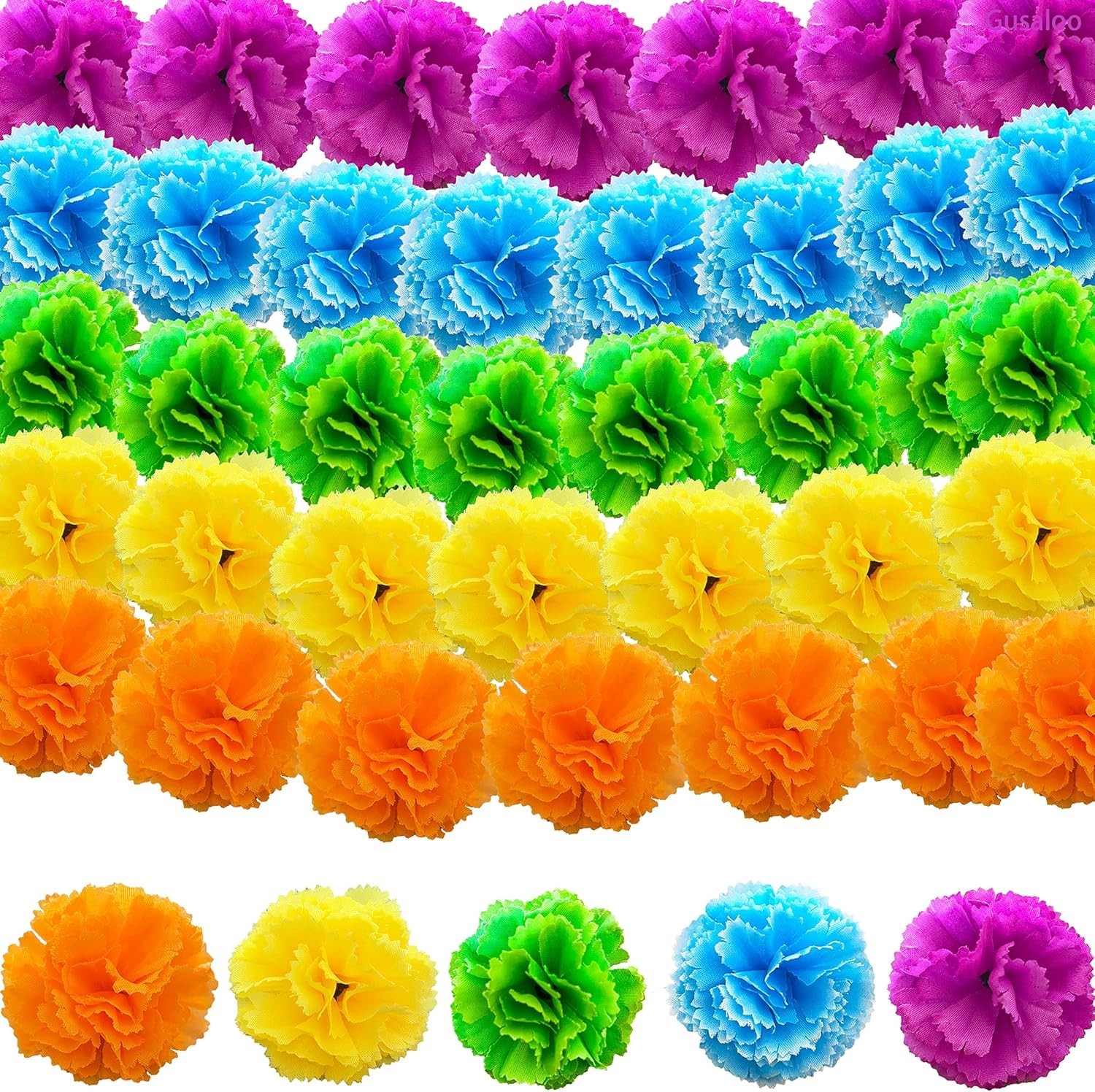 Decorative Silk Marigold Flowers for Diwali, Halloween, and Celebrations