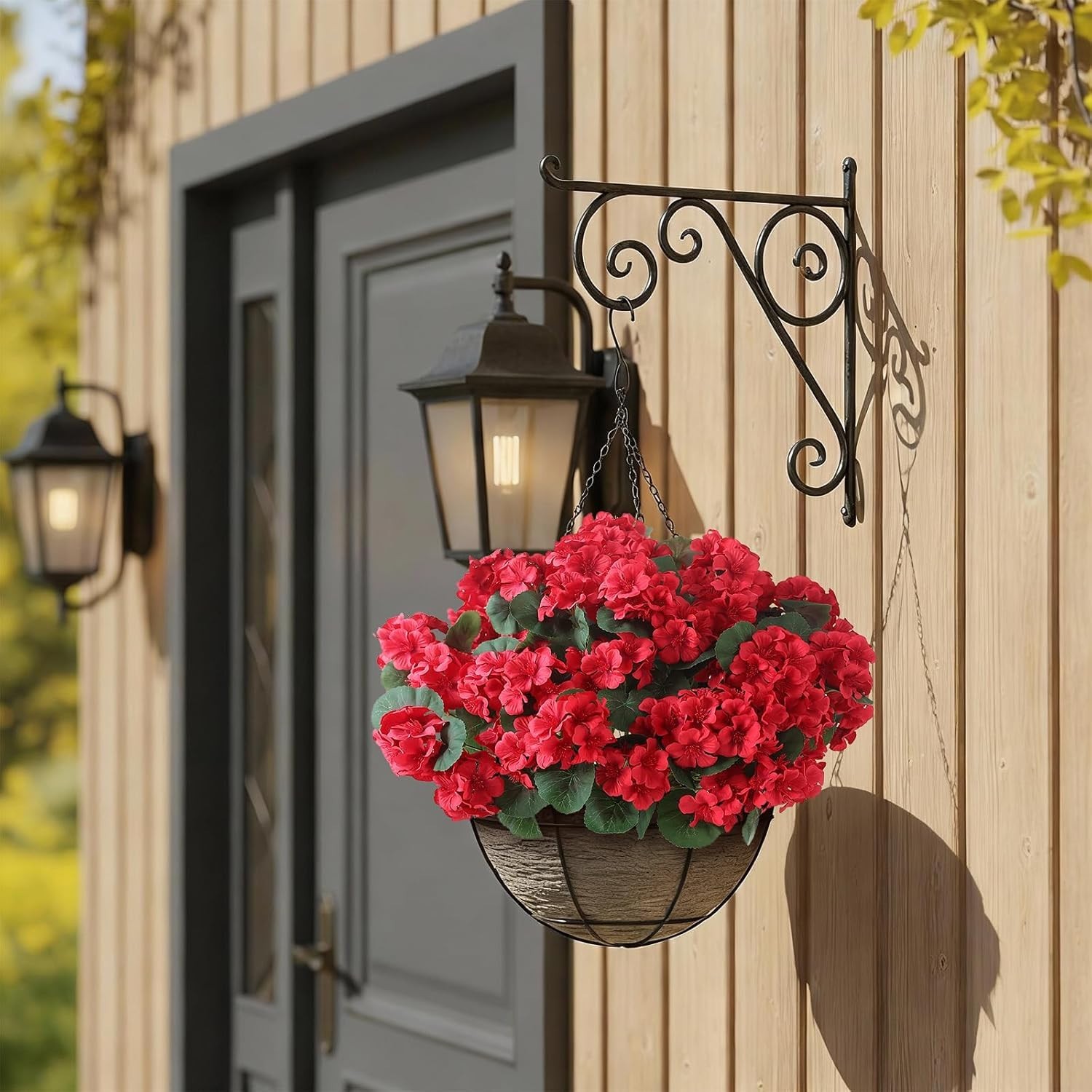 24 Bundles of UV-Resistant Artificial Geranium Flowers for Elegant Decor