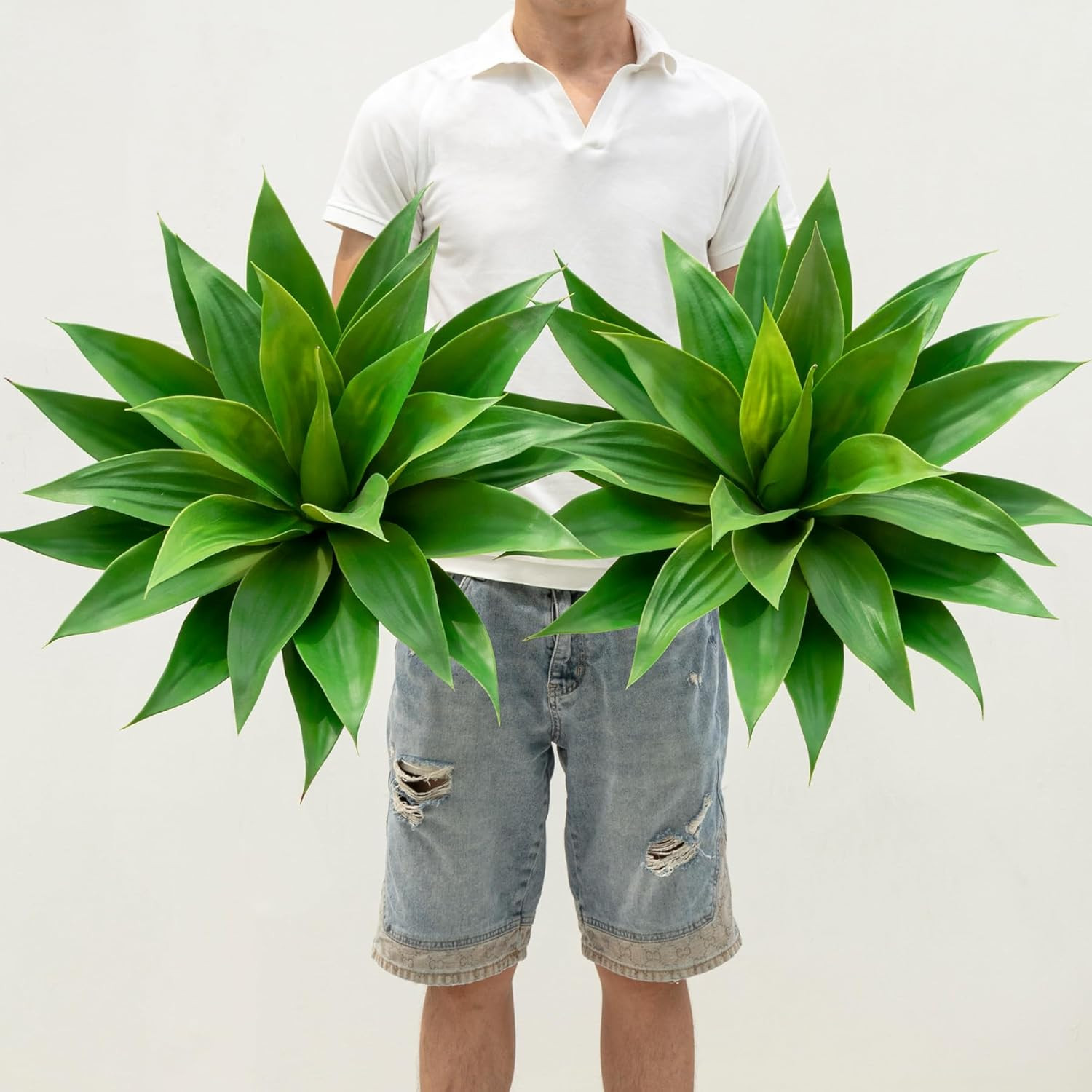 Artificial Agave Plants,Large UV Resistant Fake Agave Planters for Indoor and Ou