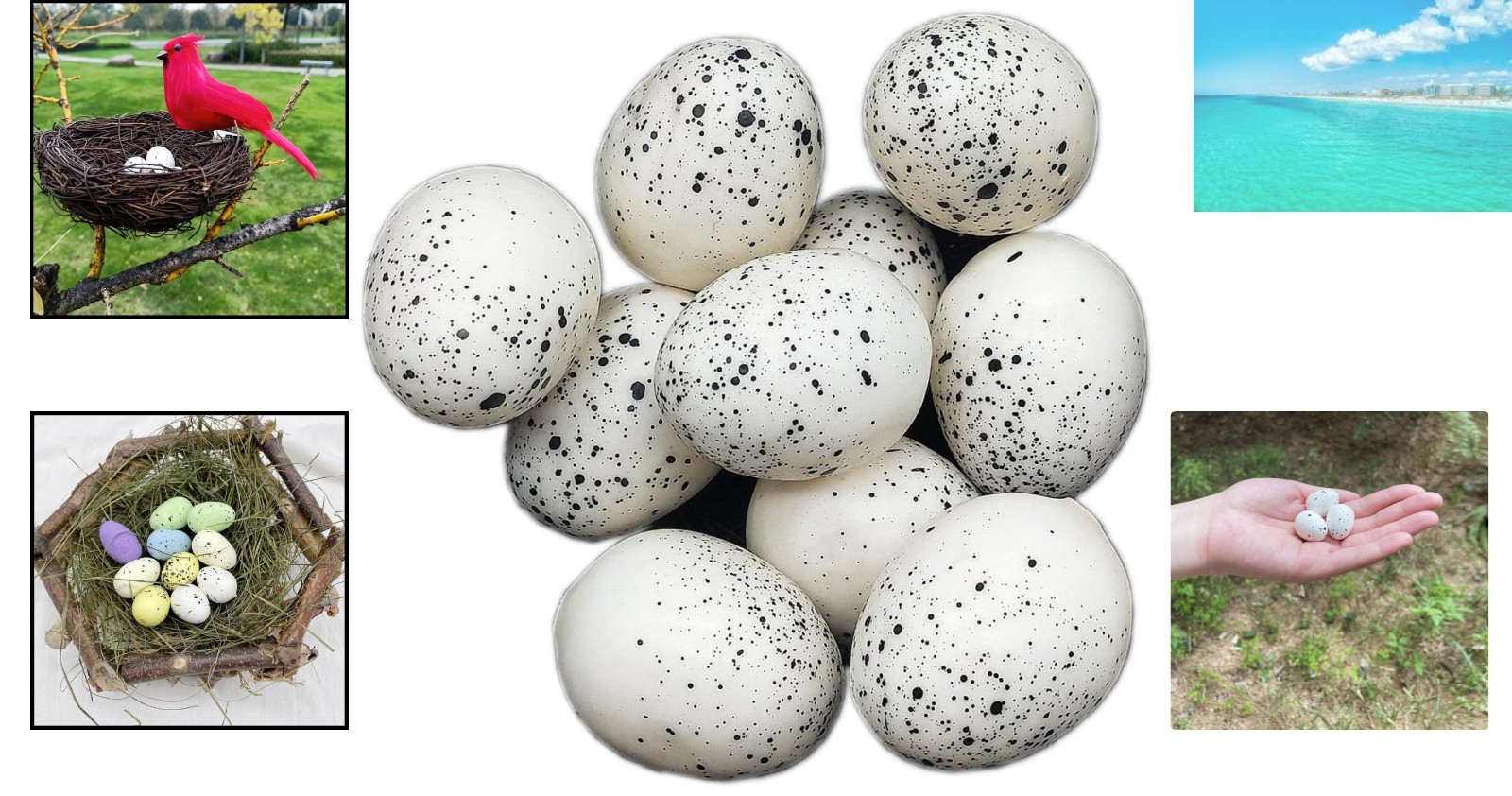 10 Handmade Speckled Foam Eggs – Decorative Props for Parties & Photography