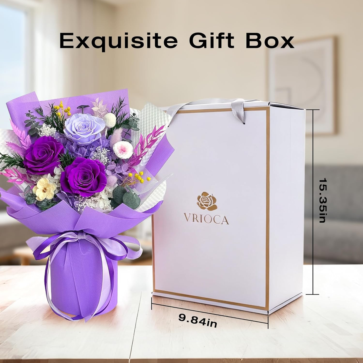 Flowers for Delivery, Preserved Flowers Bouquets, Birthday Gifts for Women Mom