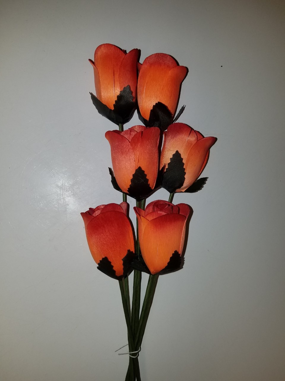 1/2 Open Wood Roses (Fall Colors)