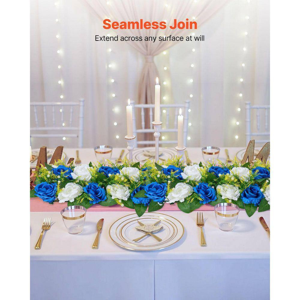 4.7 In. H Blue and White Roses Artificial Flower Ball Arrangement Bouquet 10-Pie