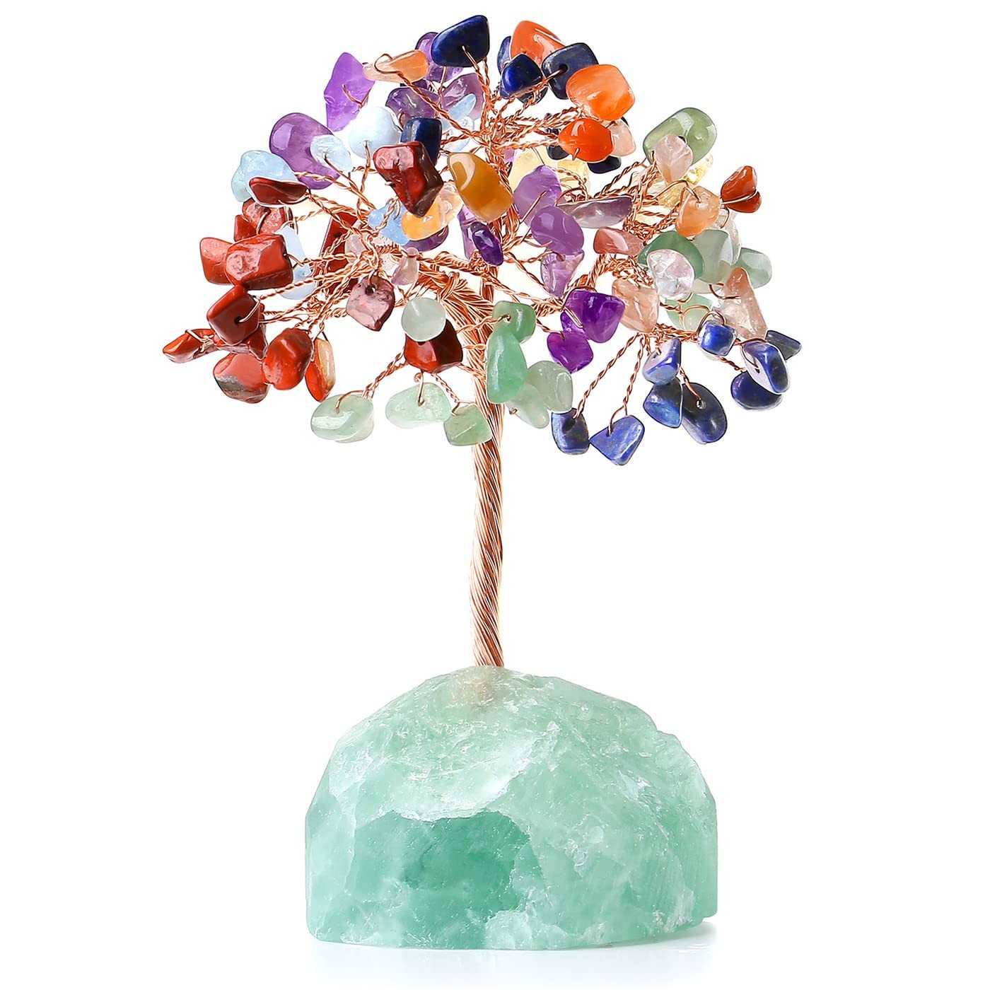 7 Chakra Healing Crystal Tree Natural Gemstone Crystals Stone Base Copper Wire