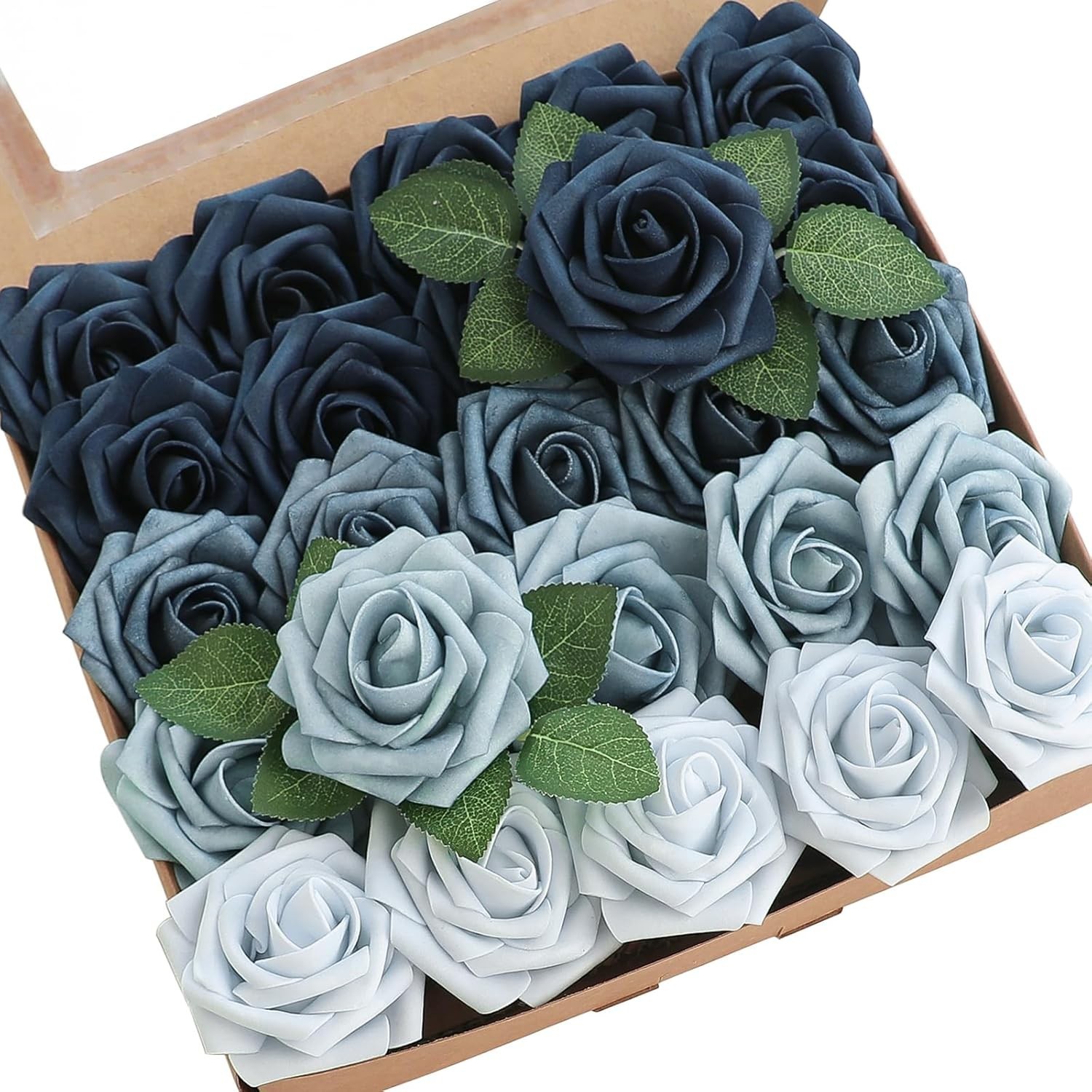 Artificial Flowers 25pcs Real Looking Earth Tones Ombre Colors Foam Fake