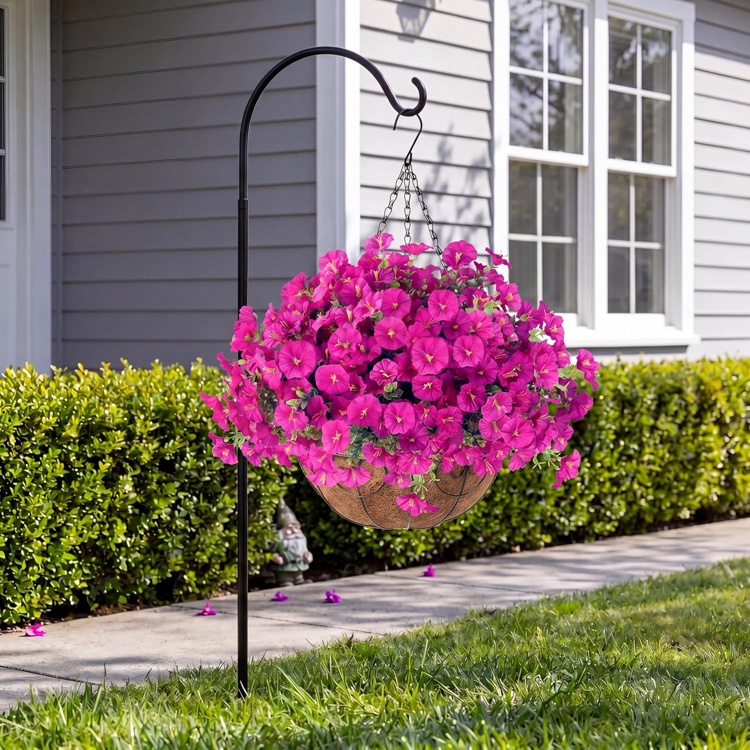 12 Pack Fuchsia Morning Glory Eucalyptus Hanging Plant UV Resistant Silk Porch