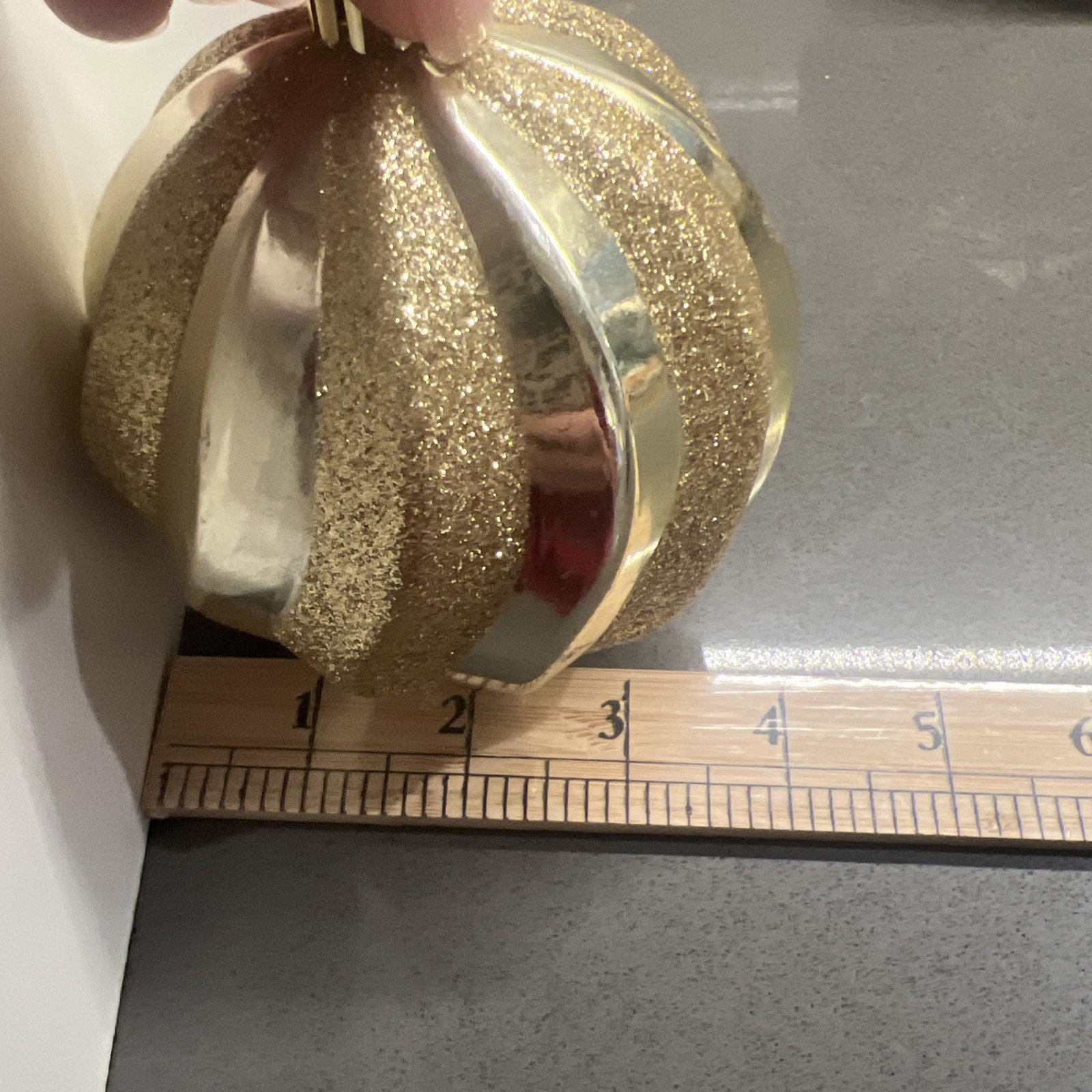 6 Extra Large/Large Gold Silver Glitter Ball Ornamental Decor
