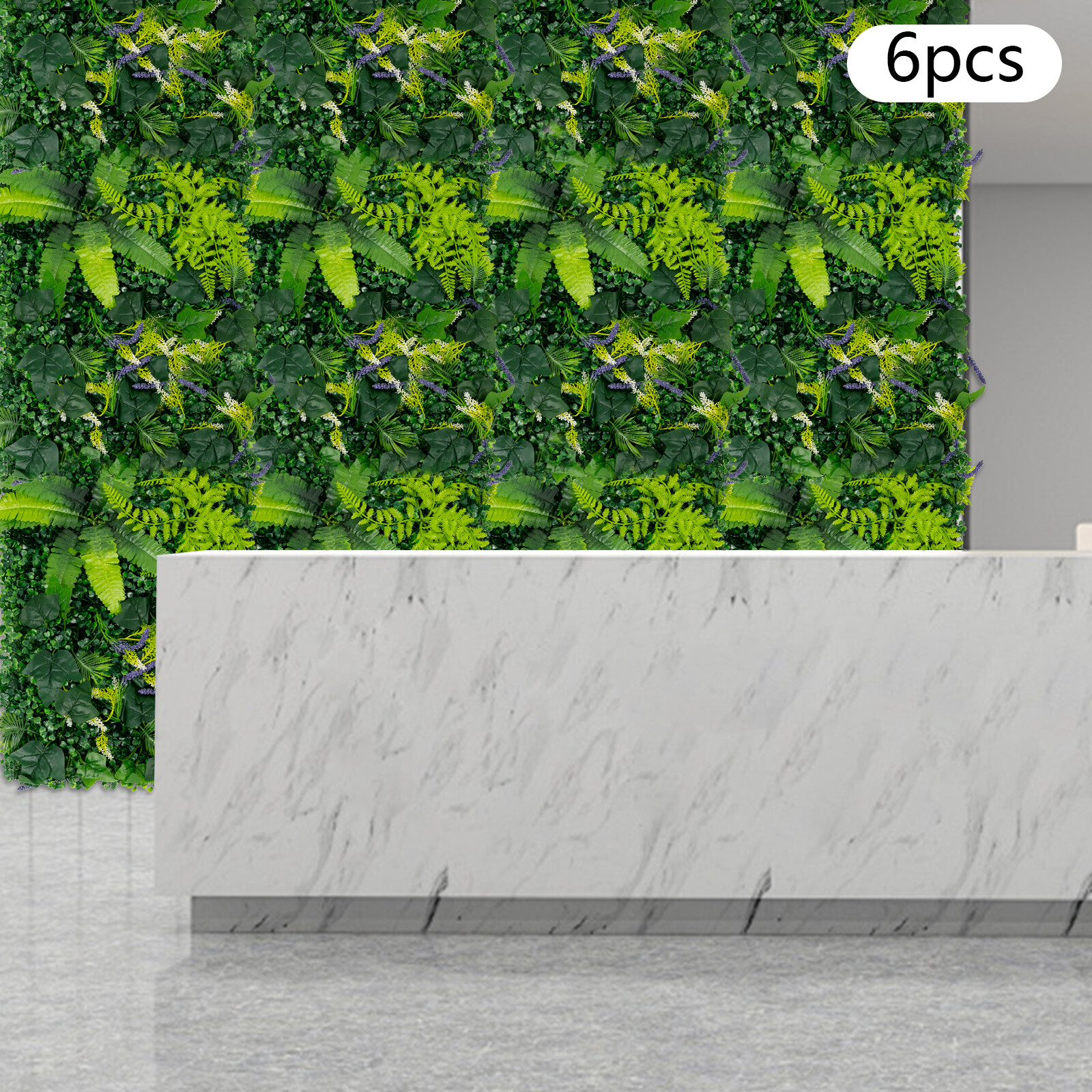 6pcs 60*40cm Artificial Plant Foliage Hedge Grass Mat Greenery Wall Fence Panel