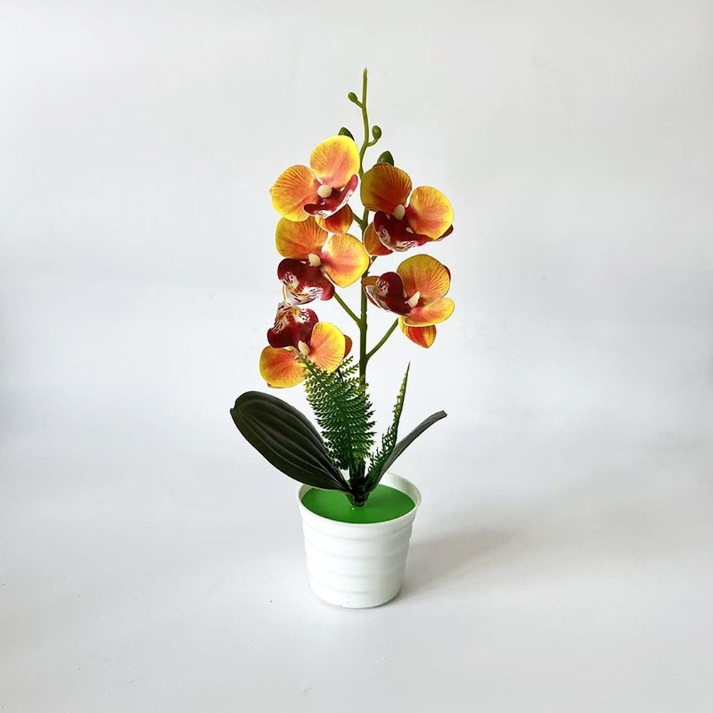 30cm Artificial Orchid Plant with White Purple Dot Orange Blue Rose Red Colors