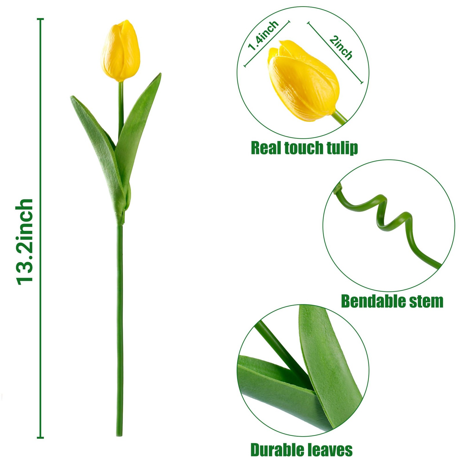 30 Pcs Fake Tulips Artificial Flowers Real Touch PU Faux Flowers Tulip Stems …