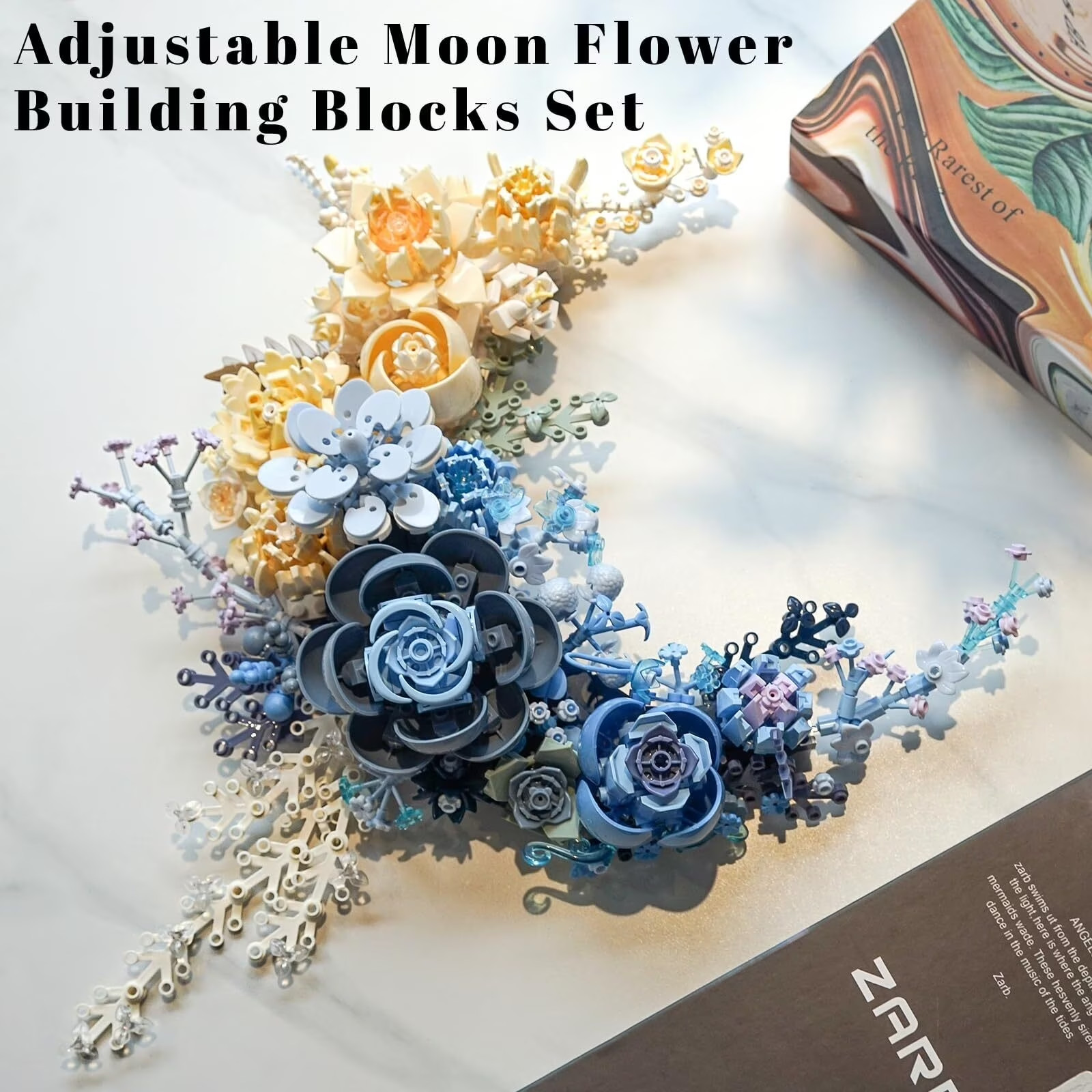 Blue Moon Flower Building Kit, Compatible with LEGO
