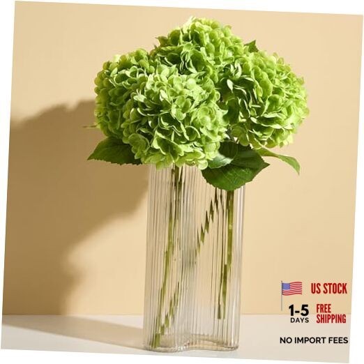 Real Touch Hydrangea Artificial Flowers (4-Pack) -20″ Faux Hydrangea Green