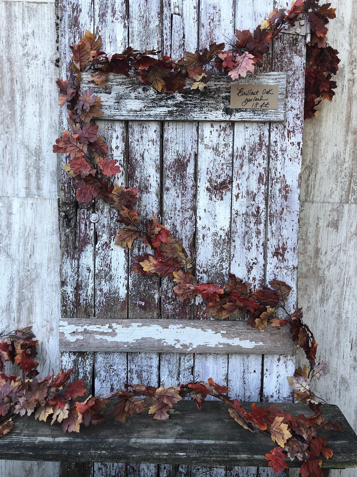 Brilliant Oak Fall Leaf Garland 18 FT Autumn Artificial Fall Leaves Wedding