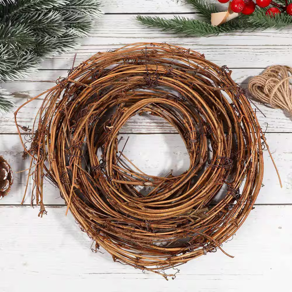 0.39 In. Natural Grapevine Artificial Vine Garland 15.7 Ft. Brown Decorative for