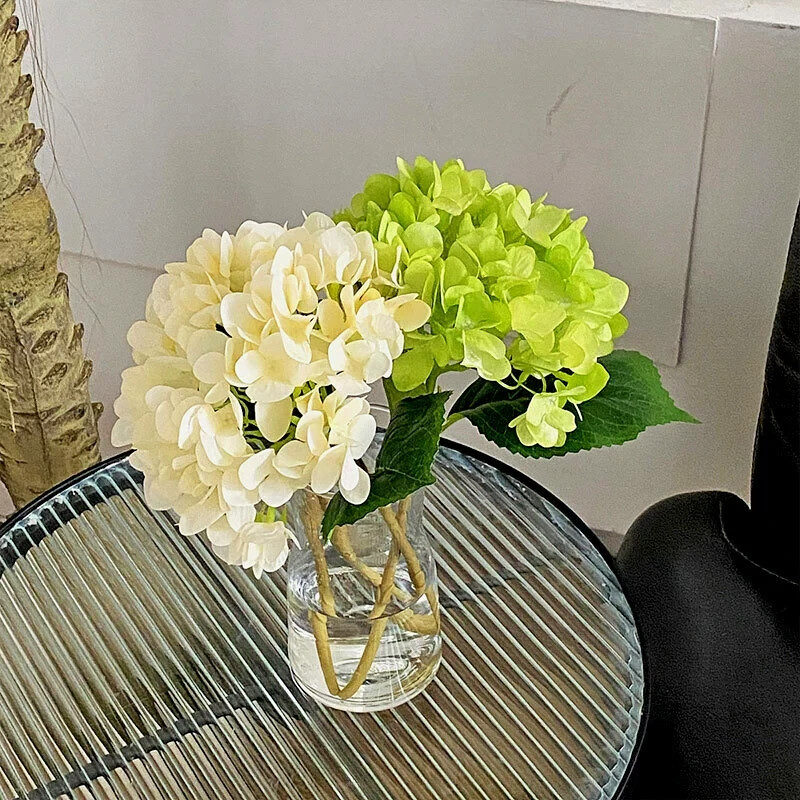 5 Pcs Artificial Silk Hydrangea Flowers 18” Bouquet Arrangement