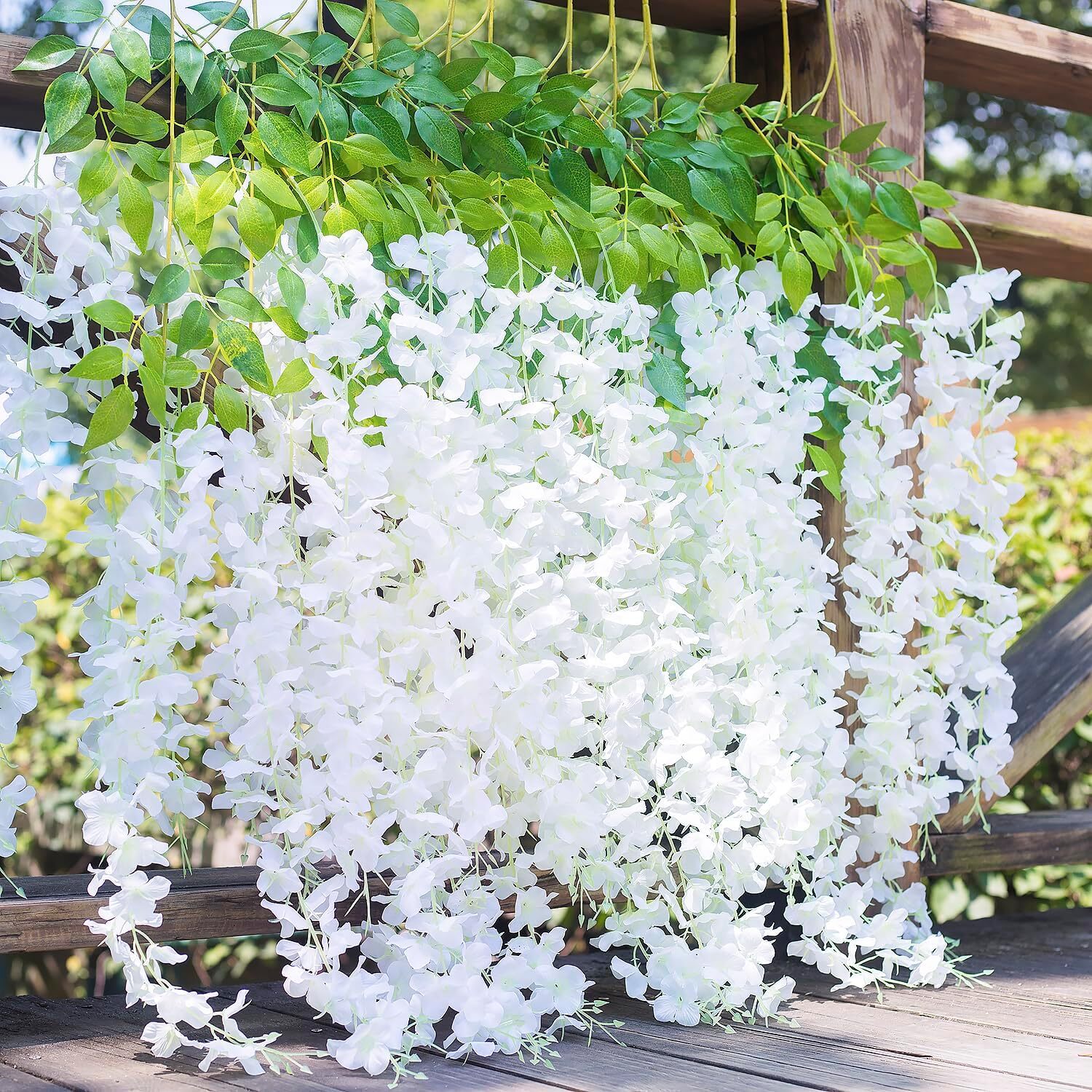 120pcs Artificial Wisteria Vine Garland Fake Flower Plant Garden Wedding Decor