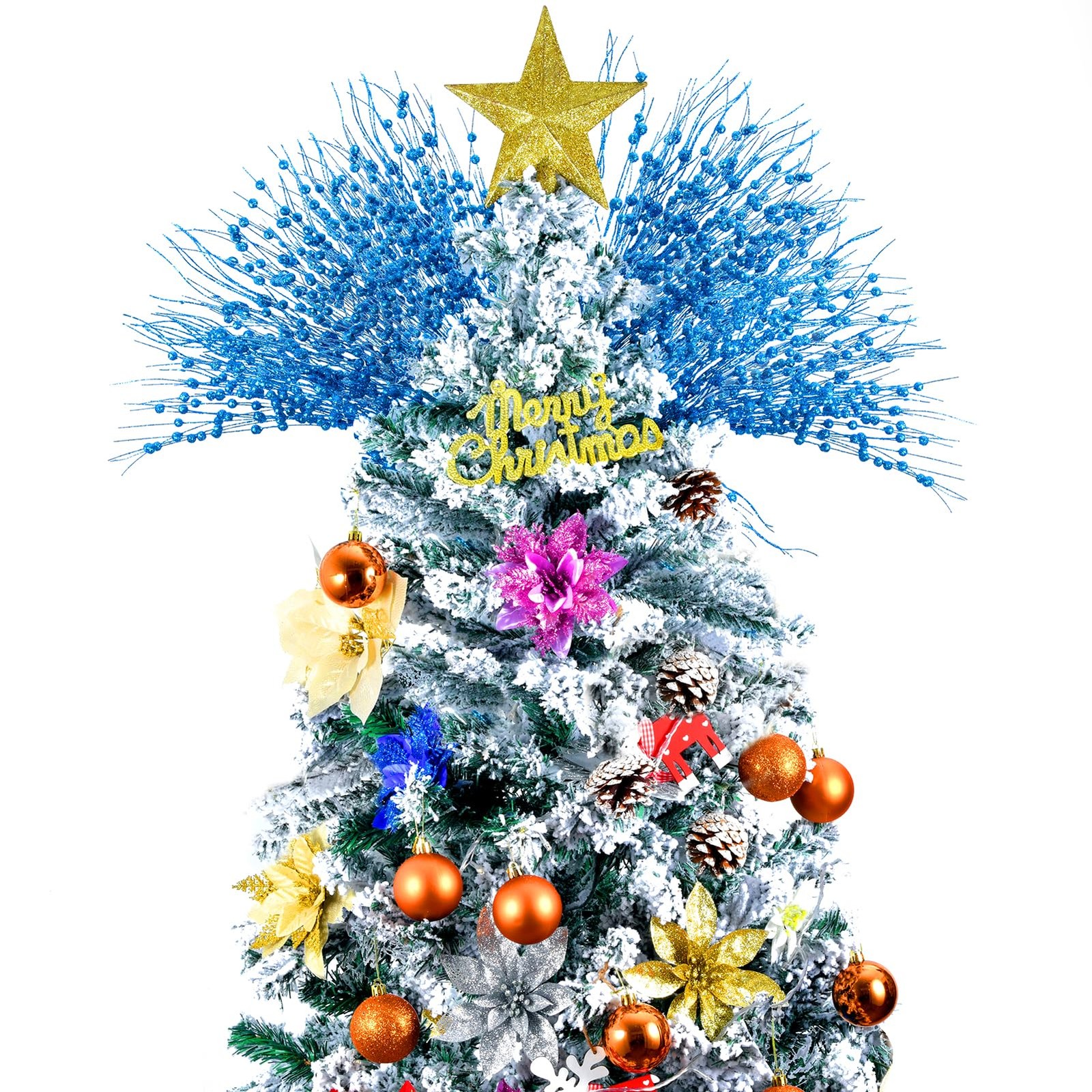 Christmas Artificial Glitter Berry Stem Decorations Decorative Bead Sticks Xm…