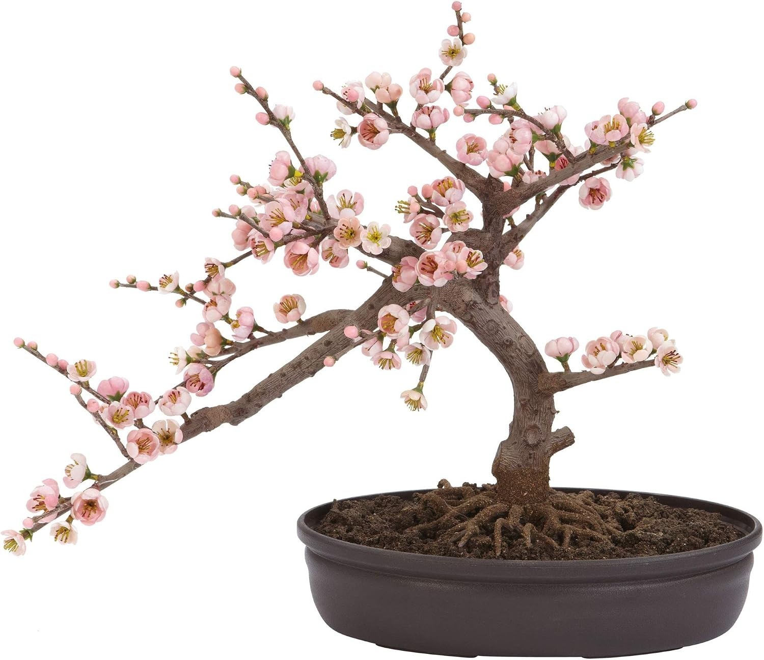 Realistic Artificial Cherry Blossom Bonsai Tree with Bendable Branches – 17.5″W