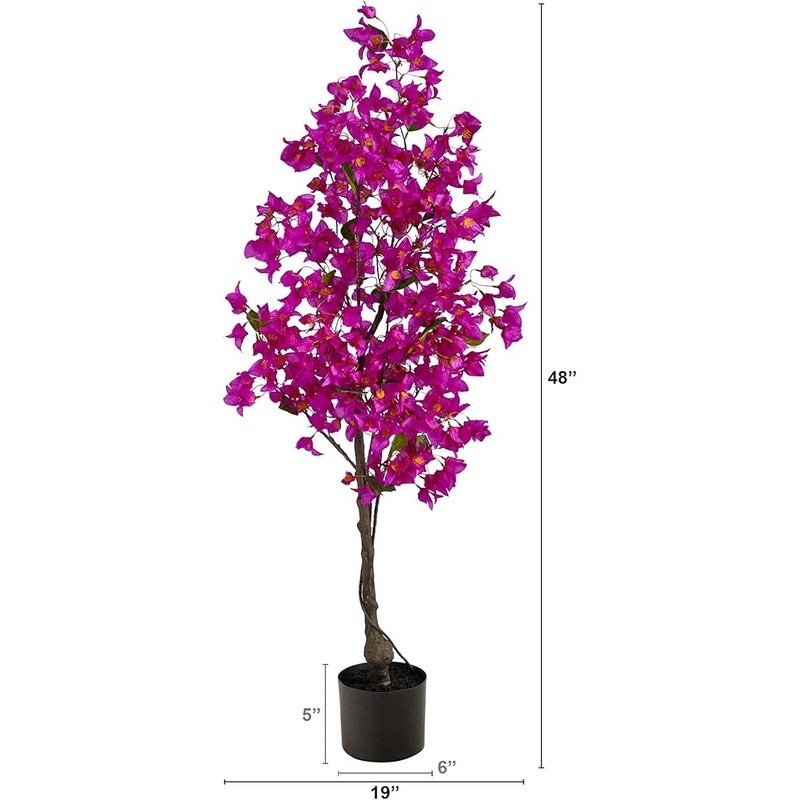 Artificial Bougainvillea Tree 4ft Lifelike Flowers Indoor Decor No Maintenance