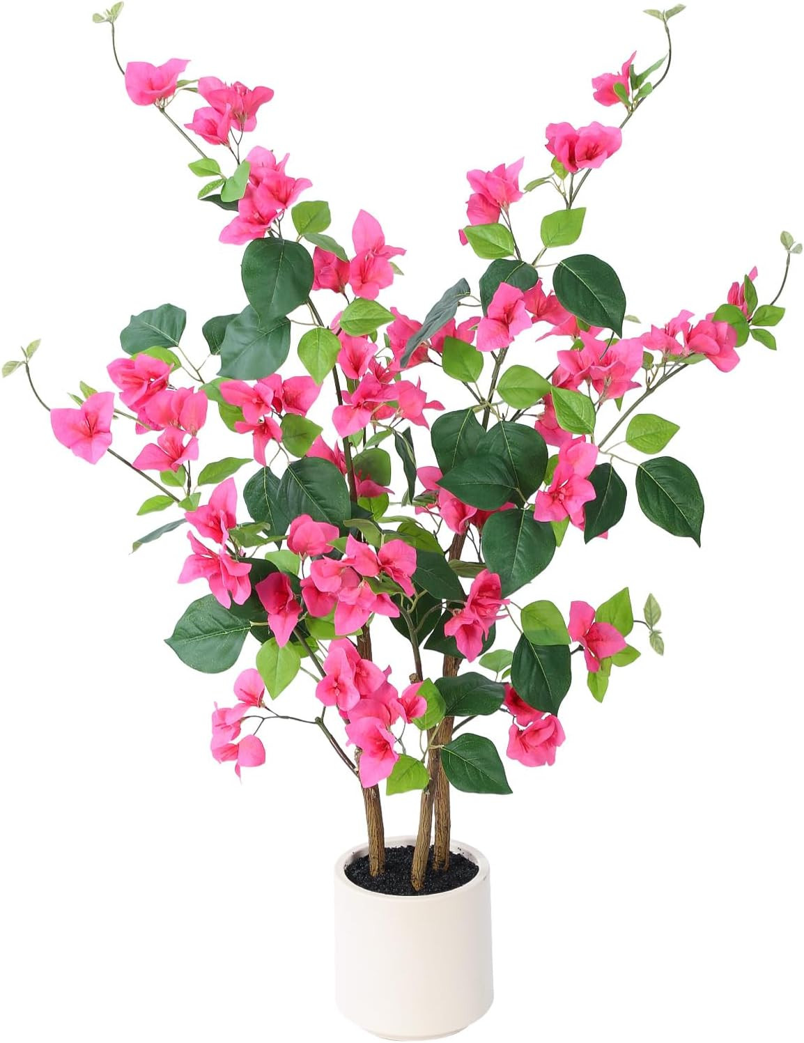 39.4″ Faux Bougainvillea Tree in White Planter for Indoor & Outdoor Decor