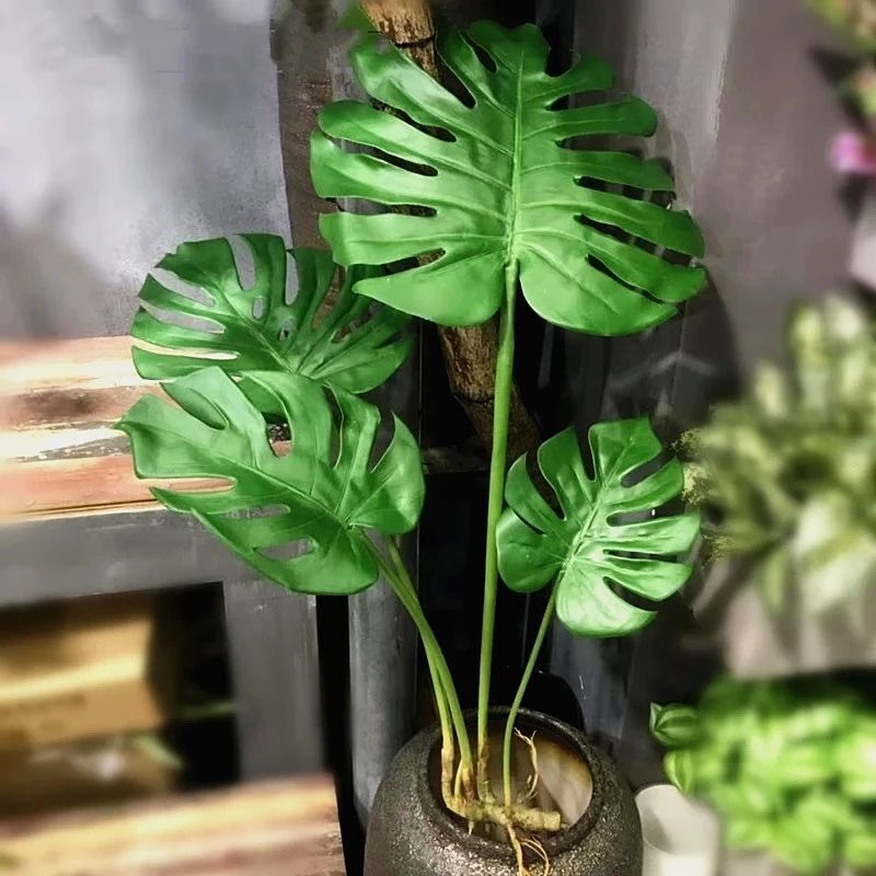 70-88cm Artificial Plant Plastic Palm Tree Leaves Office Hotel Home Garden Decor