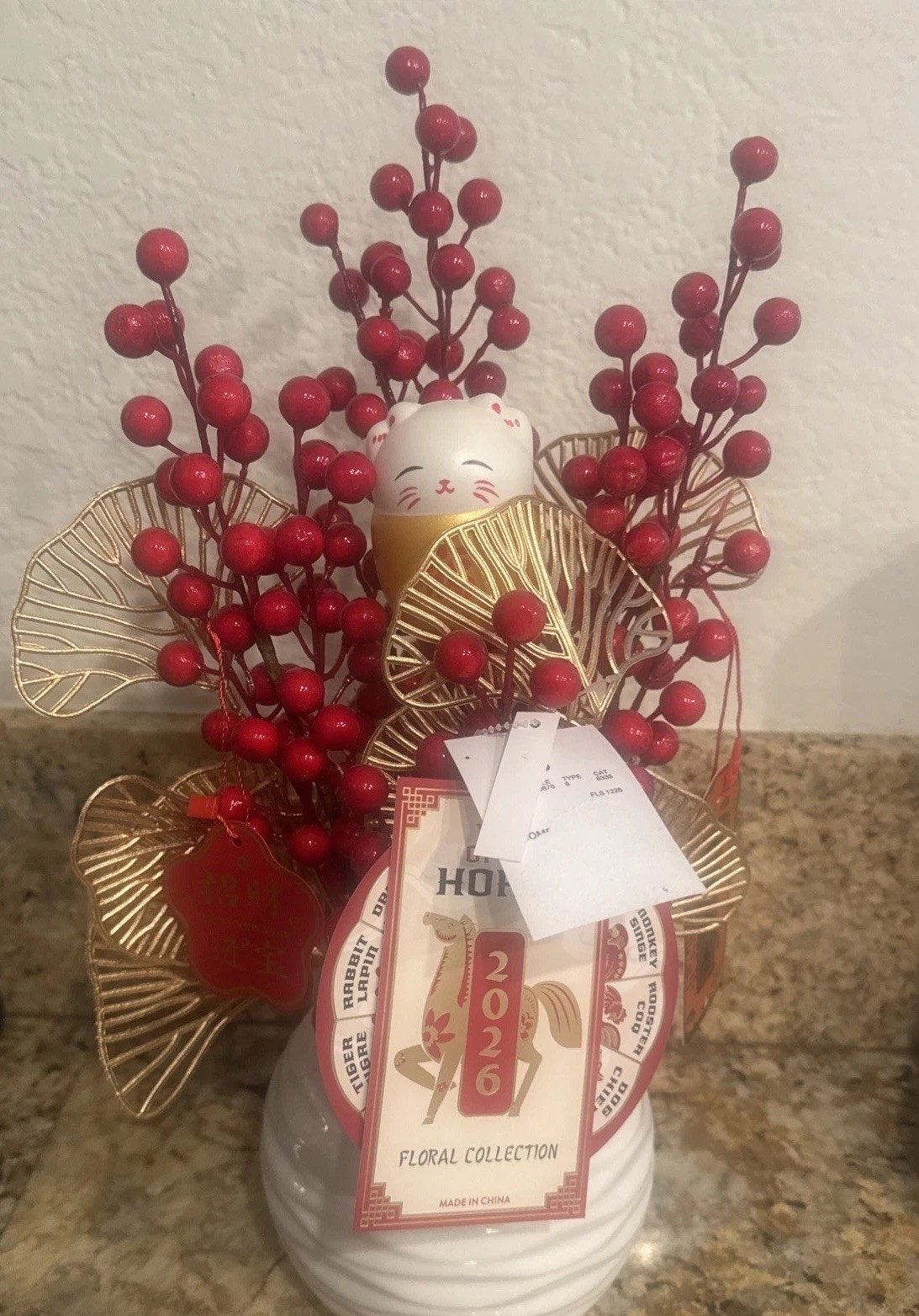Chinese New Year Artificial Potted Plant Bonsai Tabletop Decoration NEW