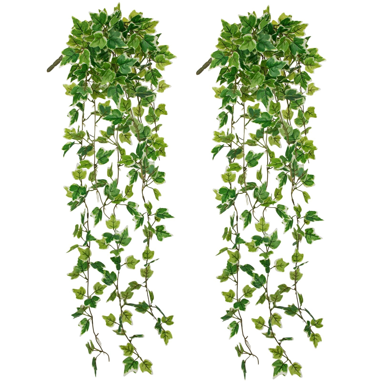 2pcs Artificial Hanging Plants 31″ Fake Ivy Vine Faux Ivy Leaves Hanging Plan…