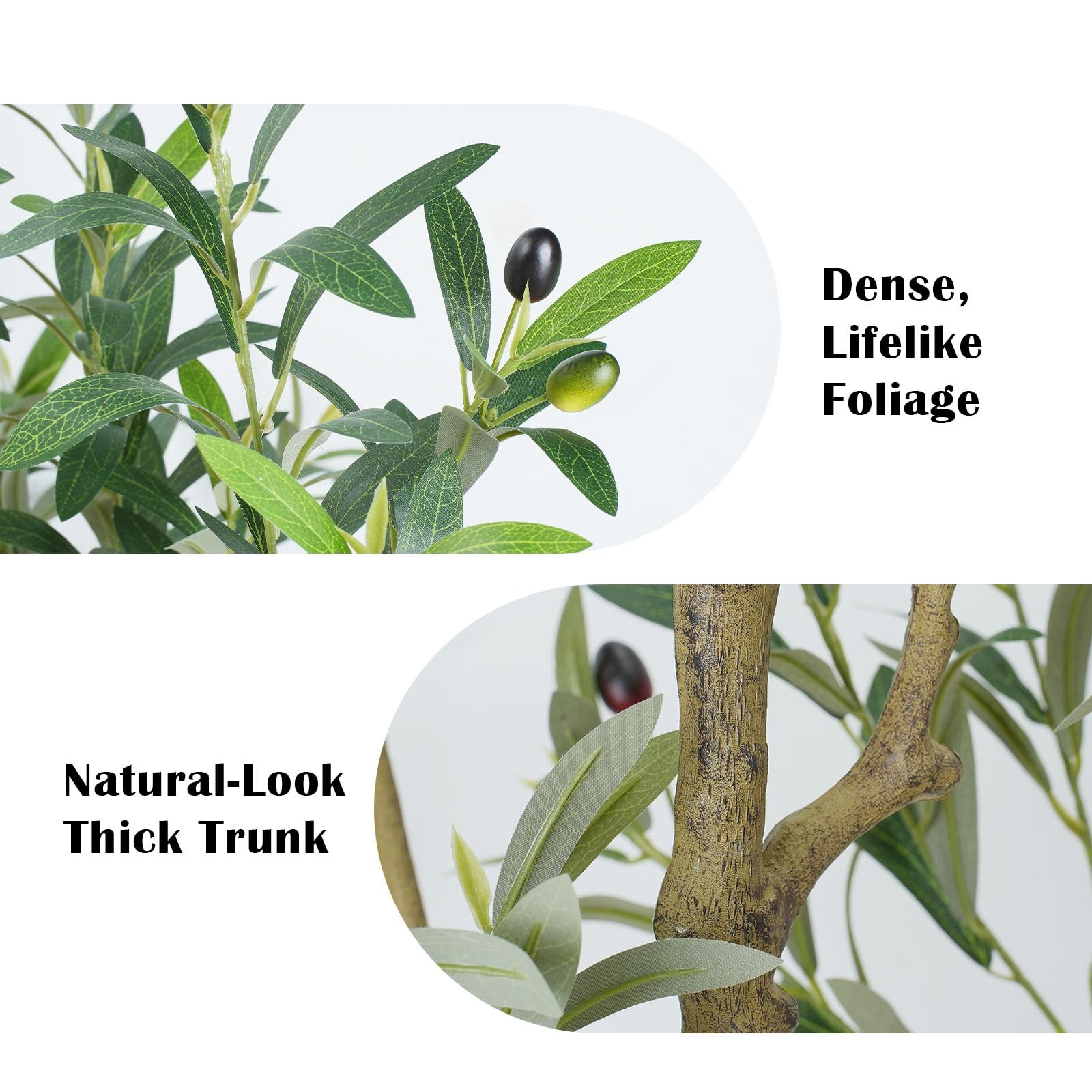 6FT Artificial Olive Tree with Elegant Planter & Moss, Faux Olive Tree Indoor…
