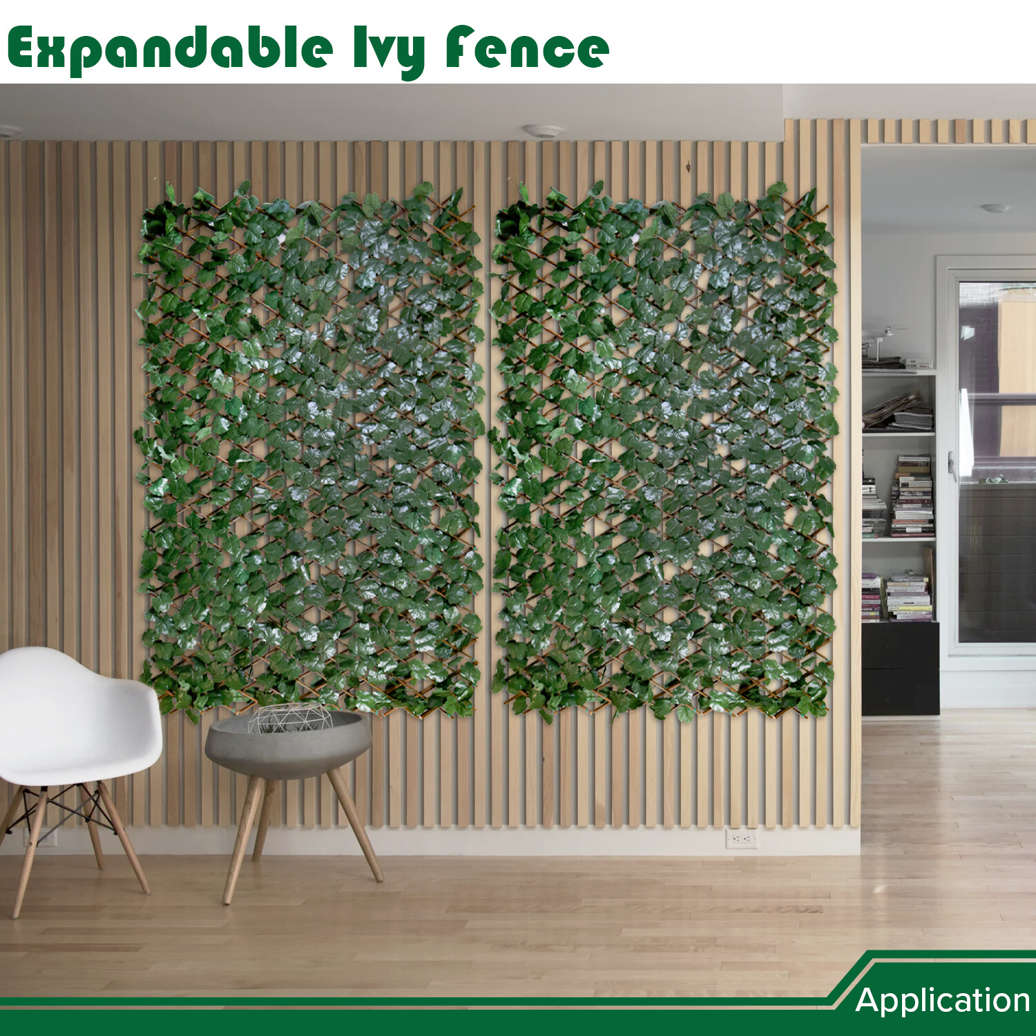 Expandable Artificial Faux Ivy Leaf Plant Yard Single Sided Privacy Fence Panel