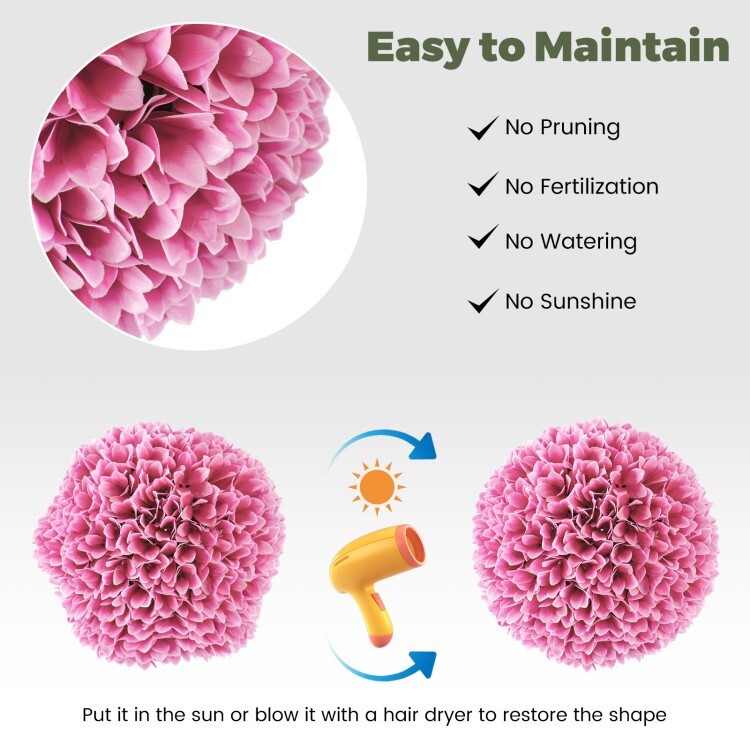 2 Pcs Artificial Plant Topiary Ball, Faux Boxwood Indoor Outdoor Decorative Ball