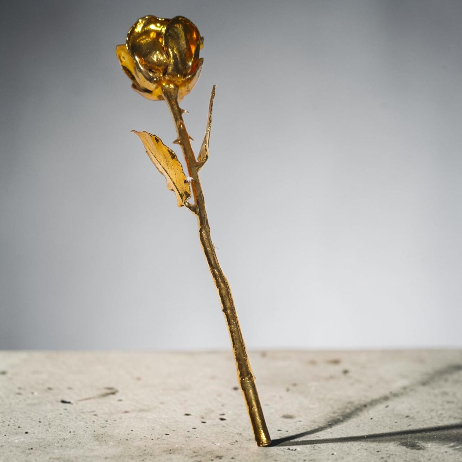 24k Gold Dipped Real Rose Flower Stem Preserved Plated 24kt Luxury Romantic Gift