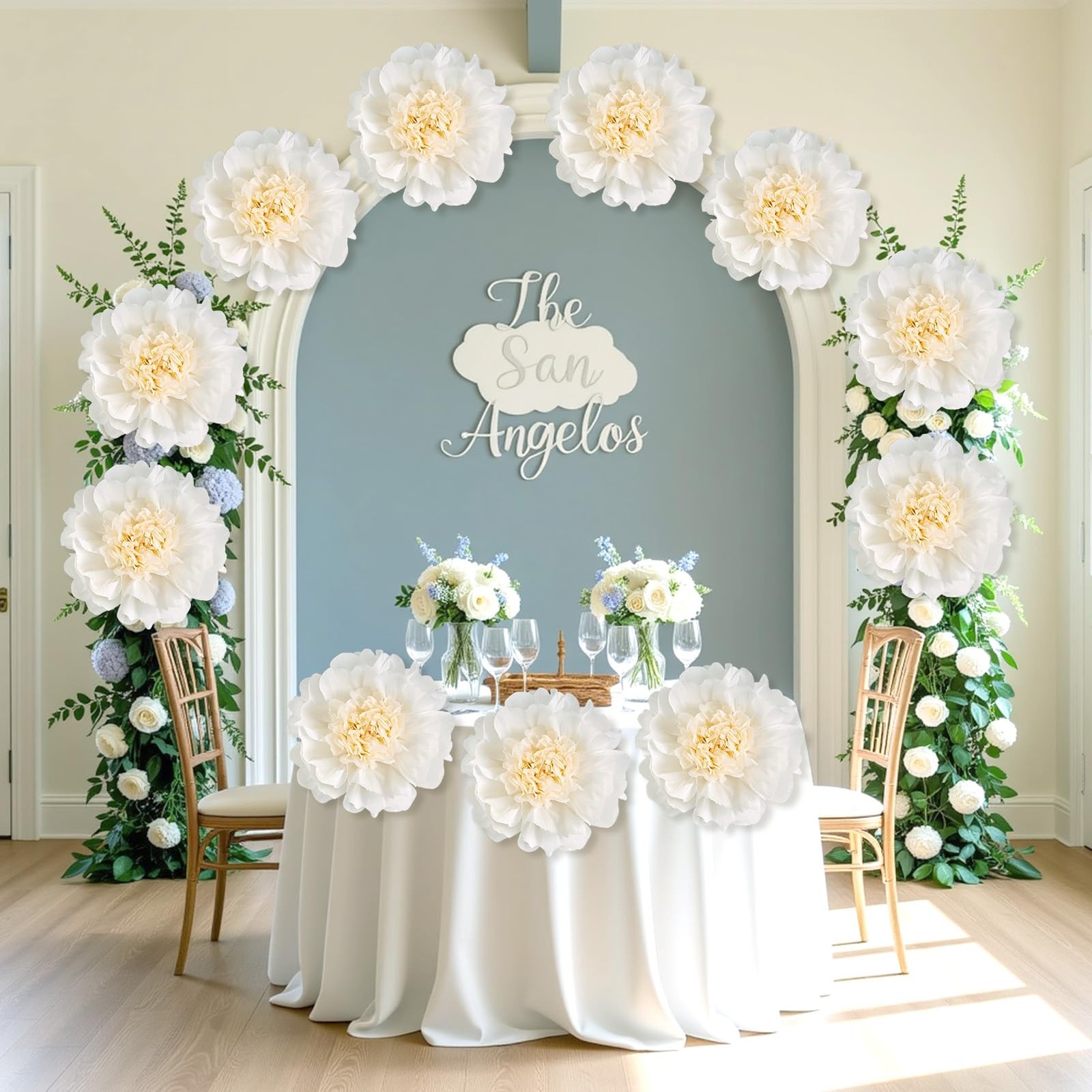12PCS White Paper Flowers Decorations for Wall Giant Tissue Paper Flowers 12 …